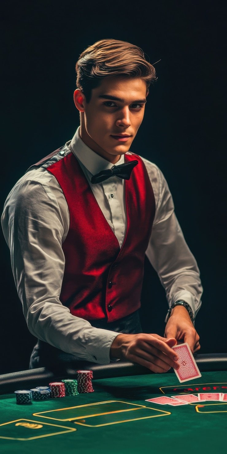 Dealer memutar roda roulette di studio HD paus4d